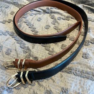 Women Leather Belts With Gold Buckle